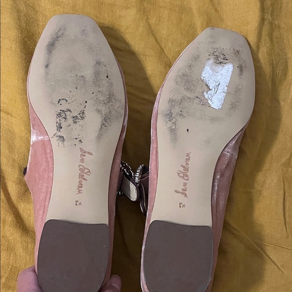 Sam Edelman Blush Velvet Mary Jane Flats - Picture 2 of 4